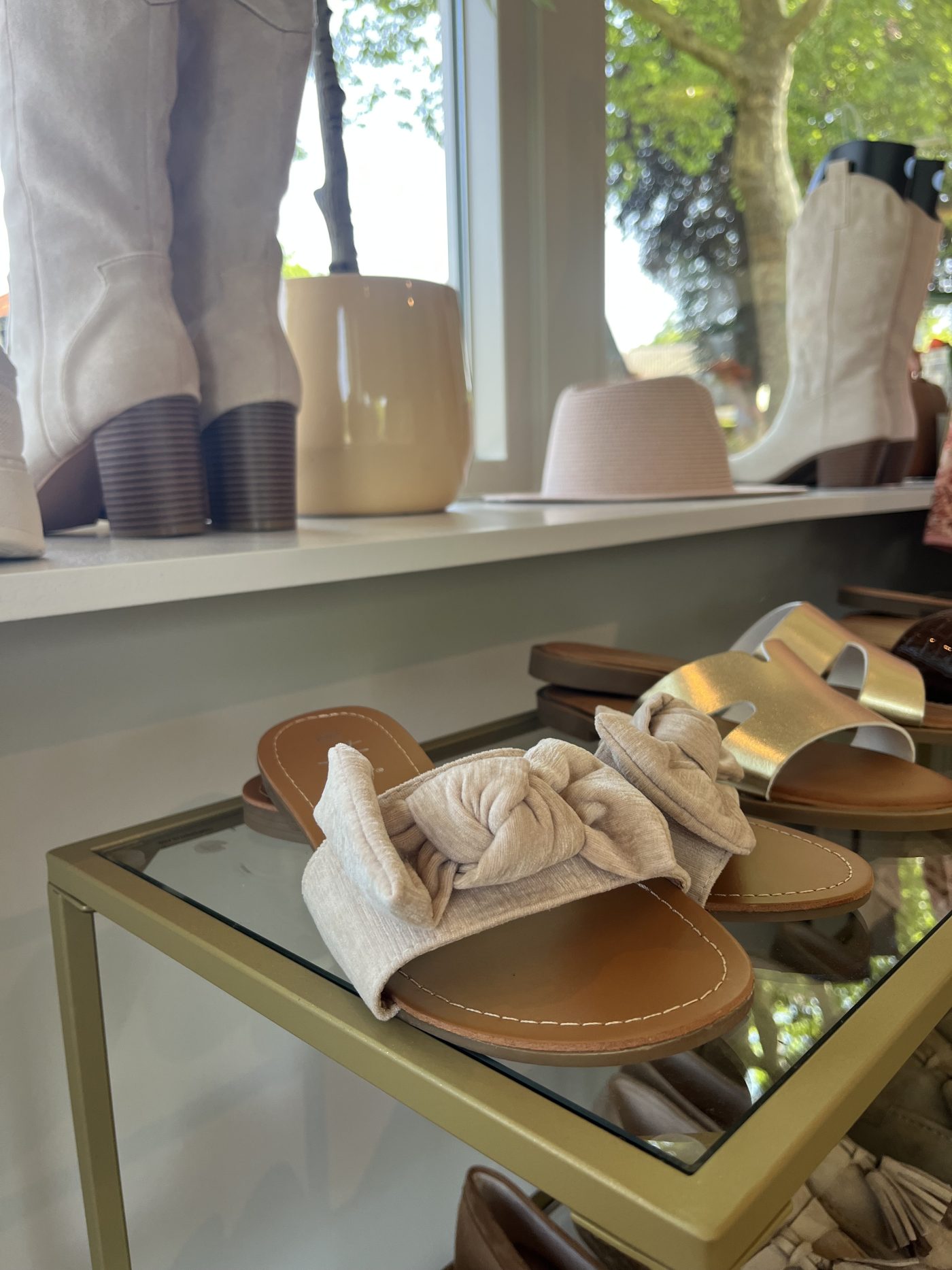 Slipper strik beige