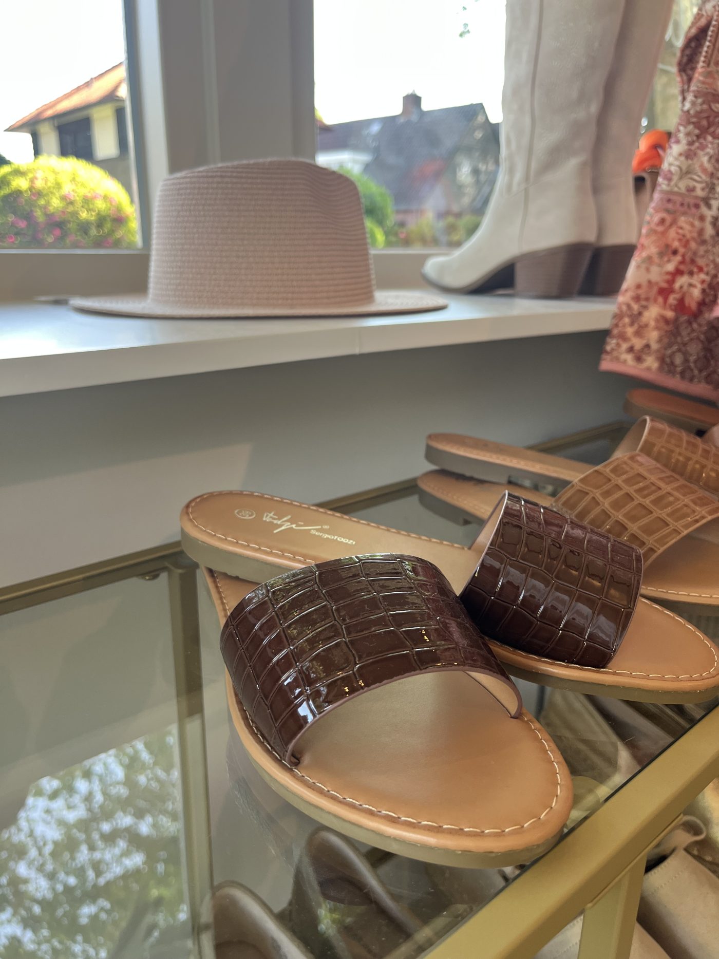 Slipper croco choco
