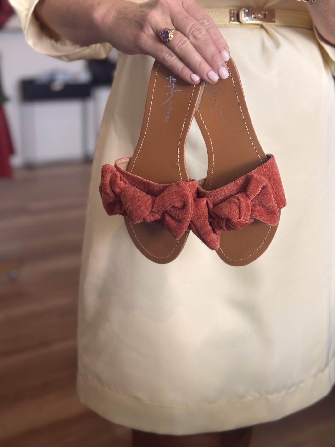 Slipper strik oranje