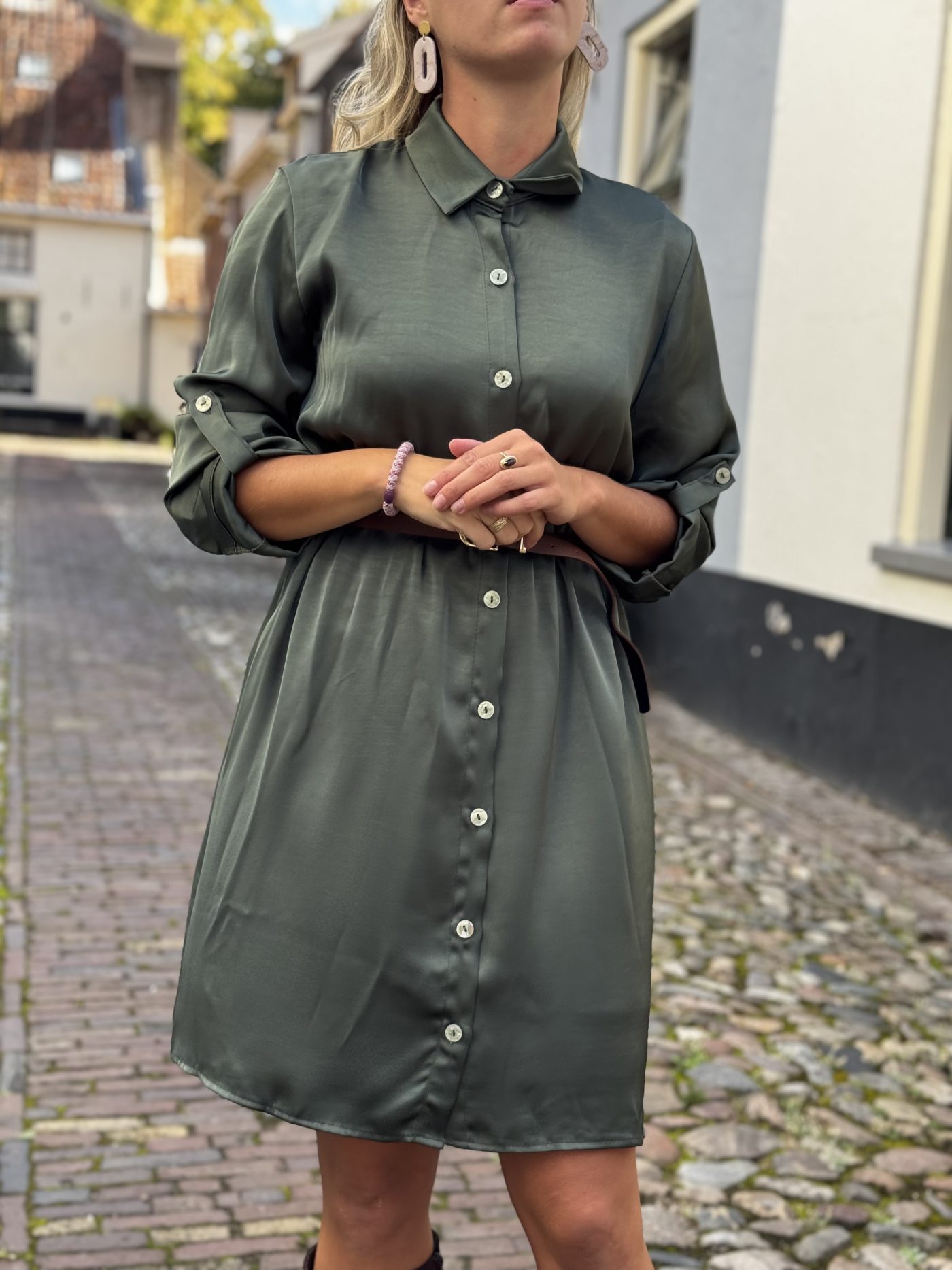 Lizalau satin dress kaki