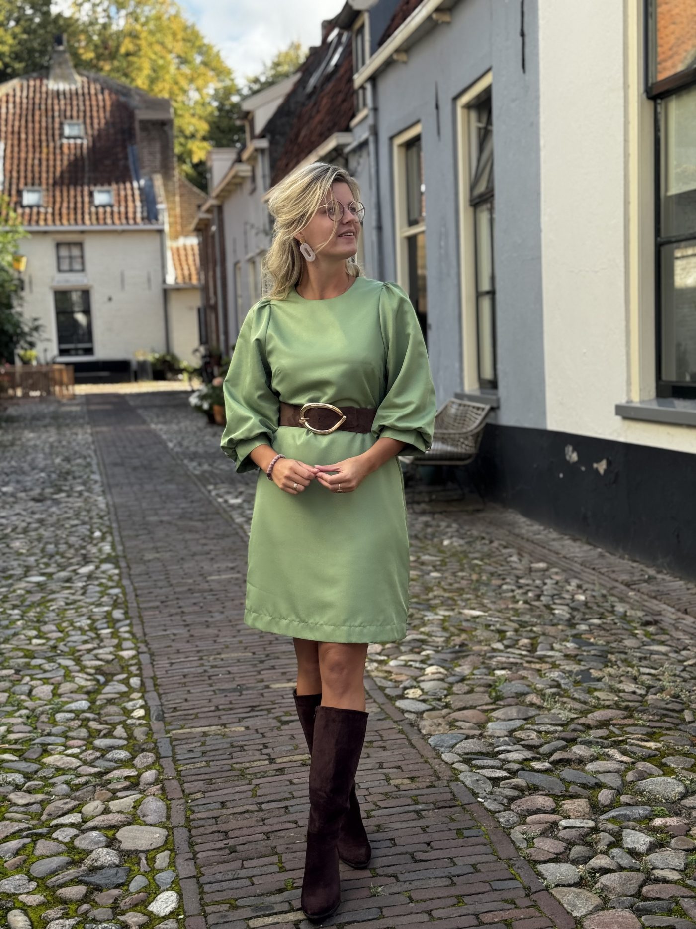 Lizalau jurk Eleanore smaragd groen