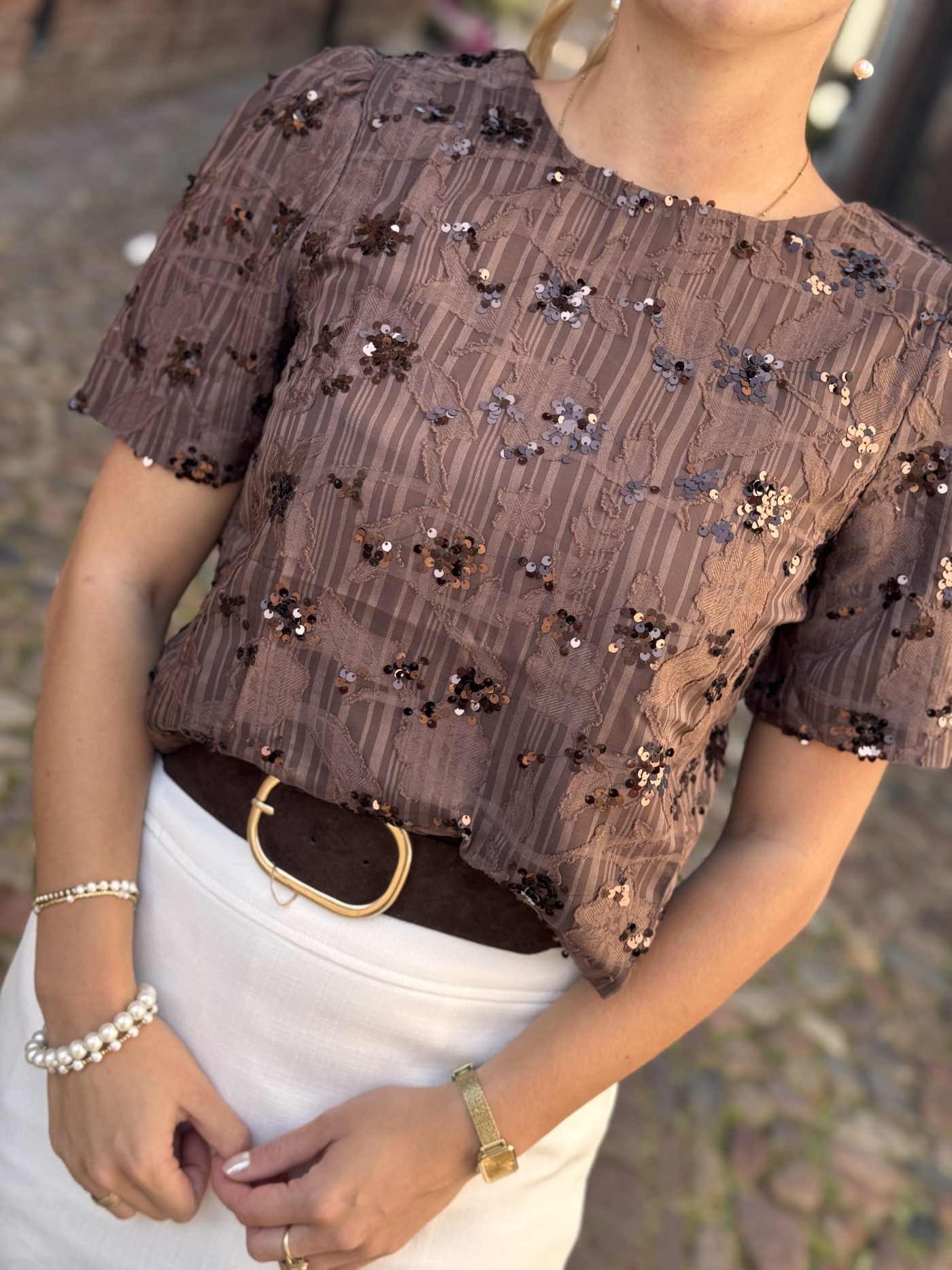 Glitter top choco Margreet