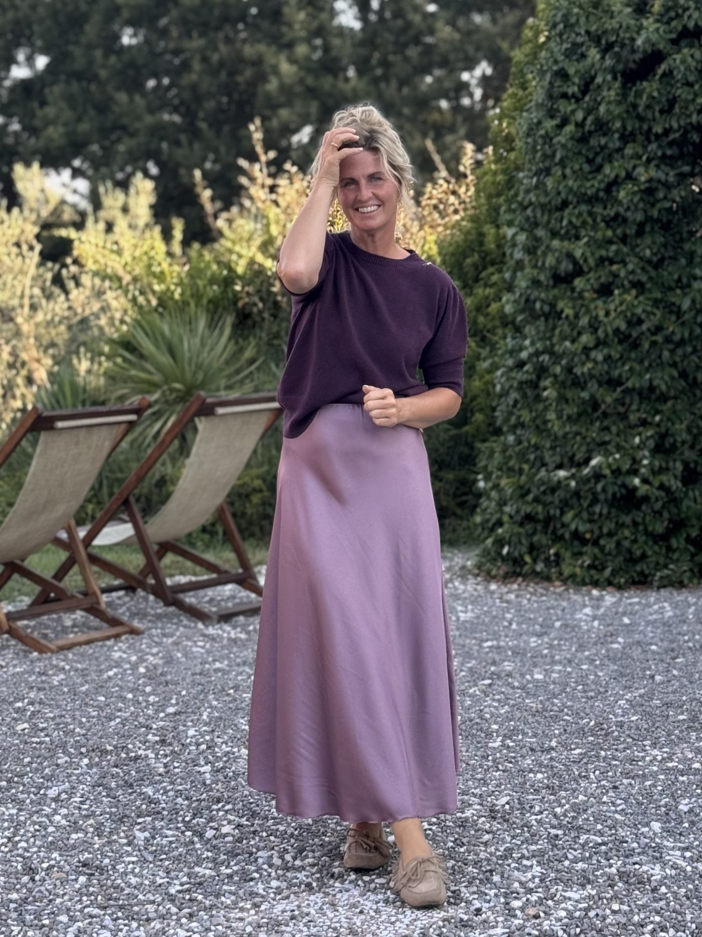 Satijnen rok purple