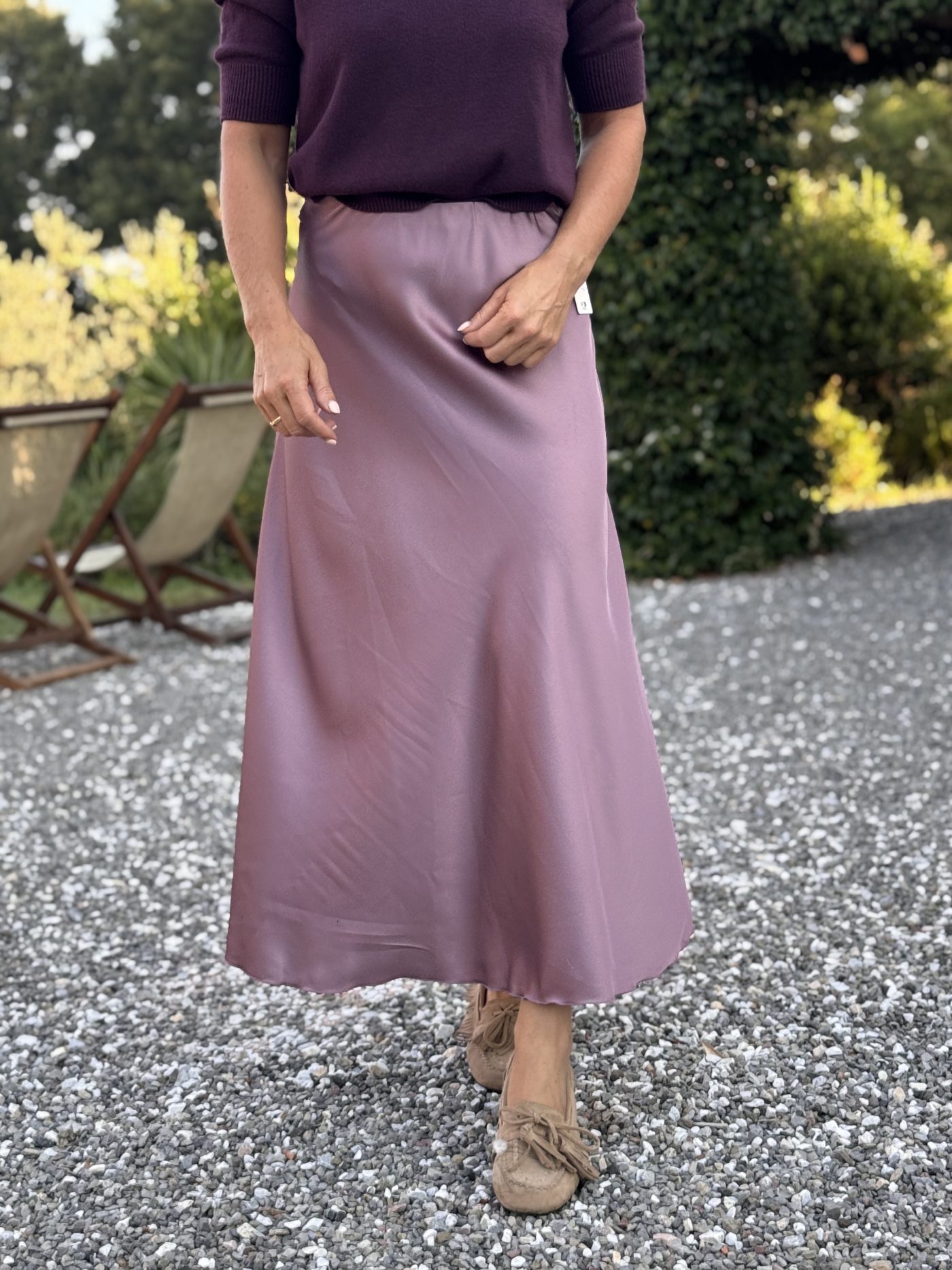 Satijnen rok purple