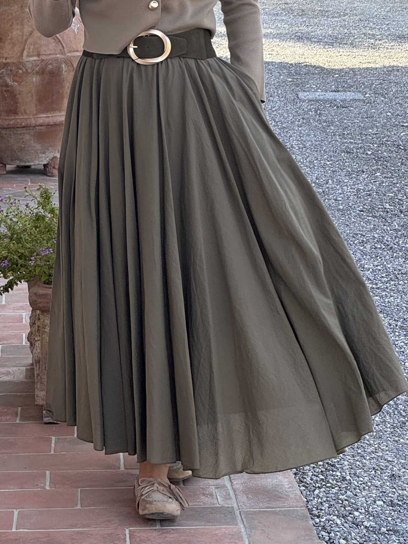 Maxi rok hunter green