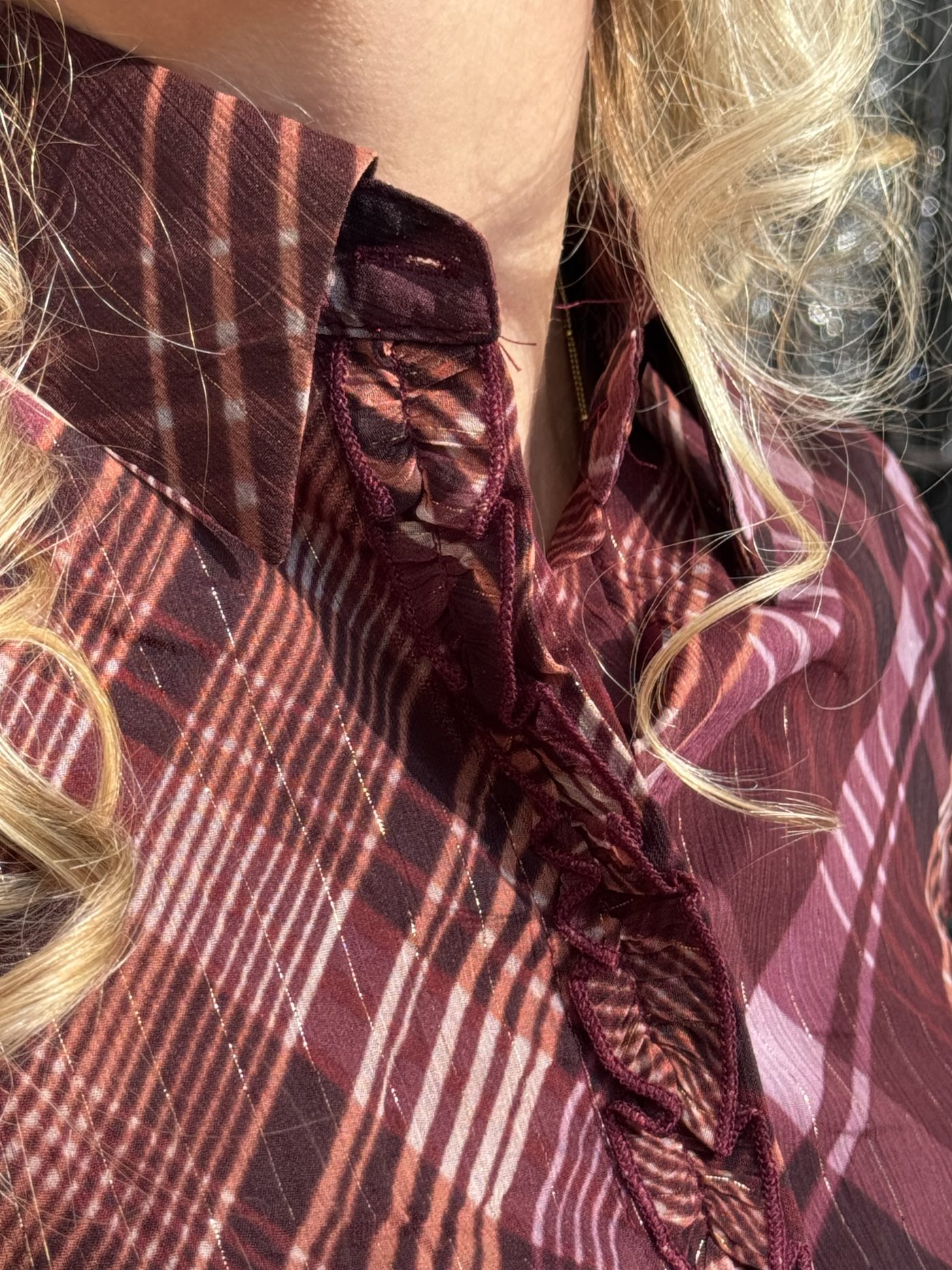Blouse blok bordeau