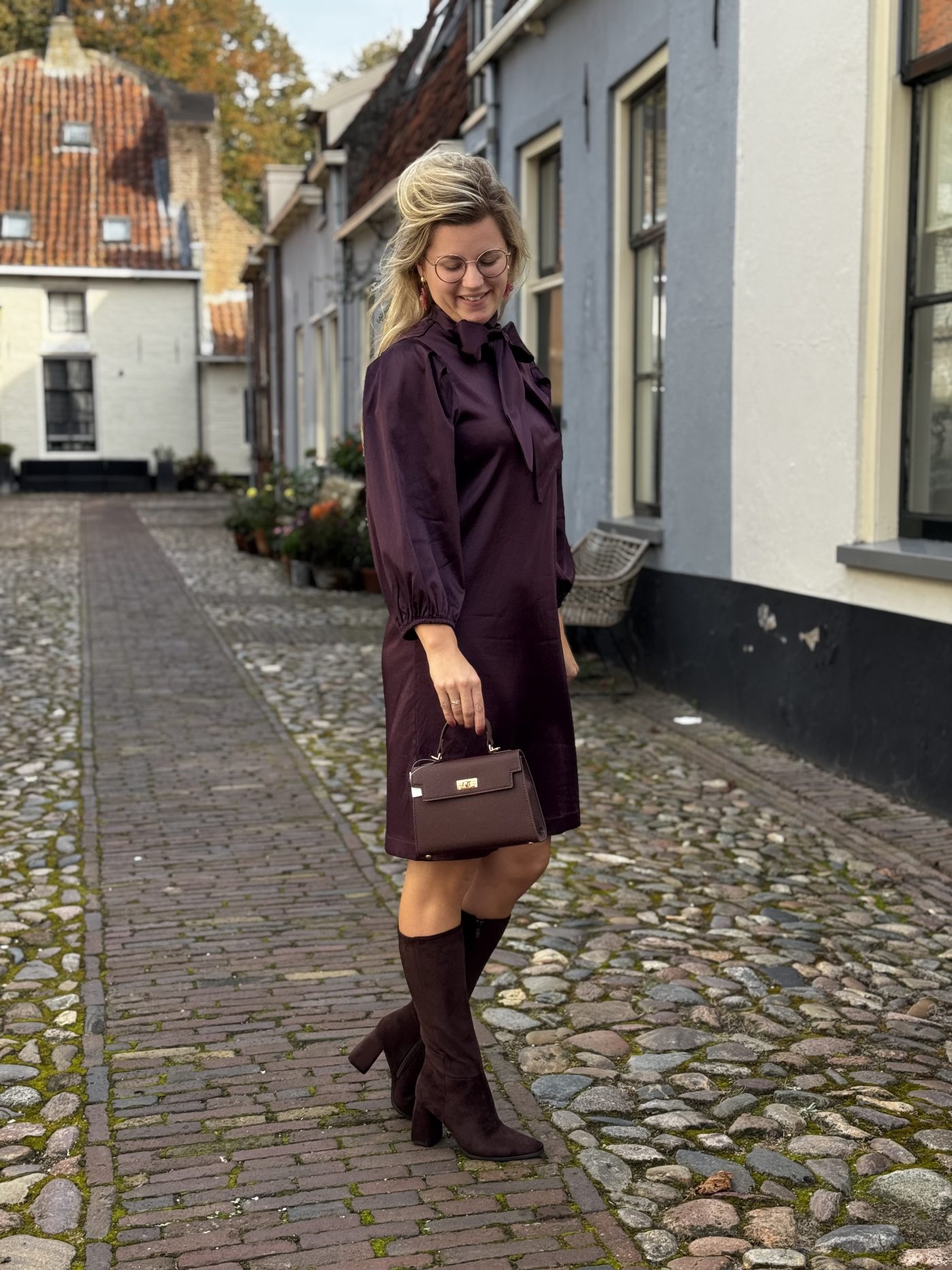 LéLorah jurk Elizabeth plum