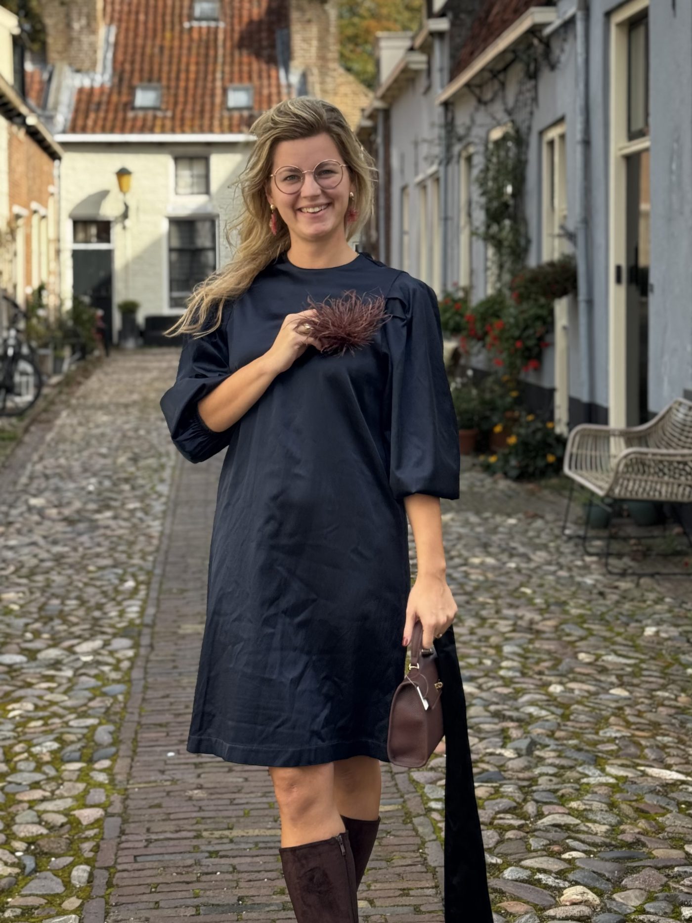 LéLorah jurk Elizabeth navy