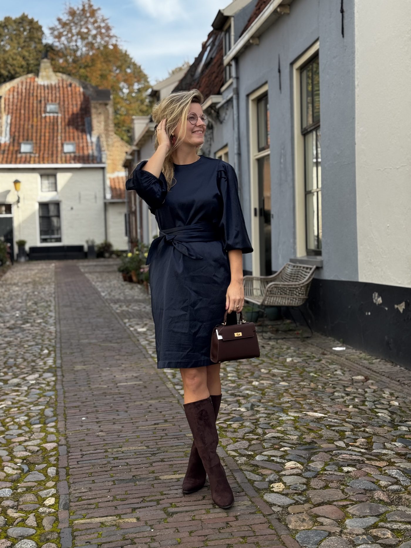 LéLorah jurk Elizabeth navy