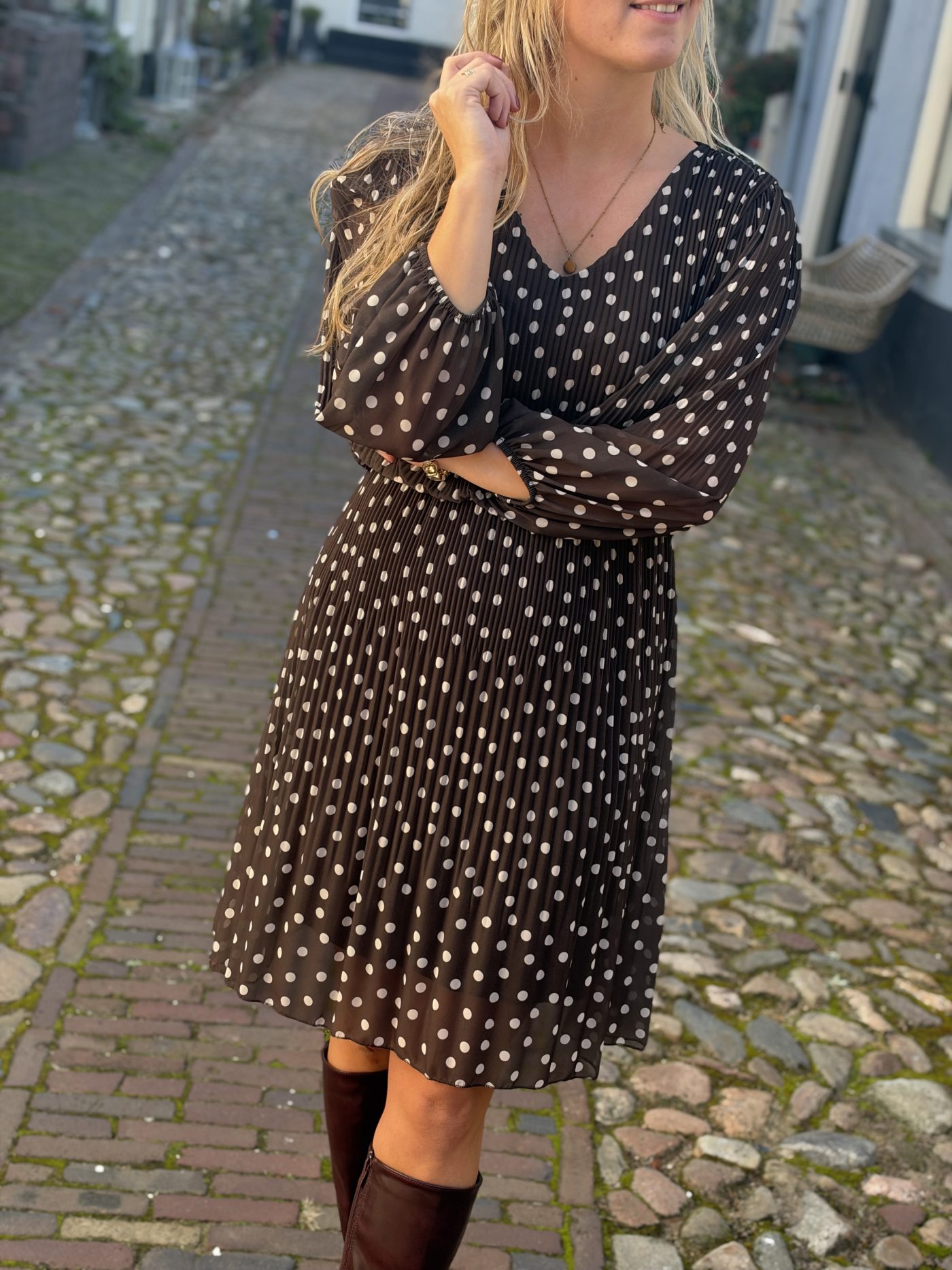 Marleen jurk choco dot