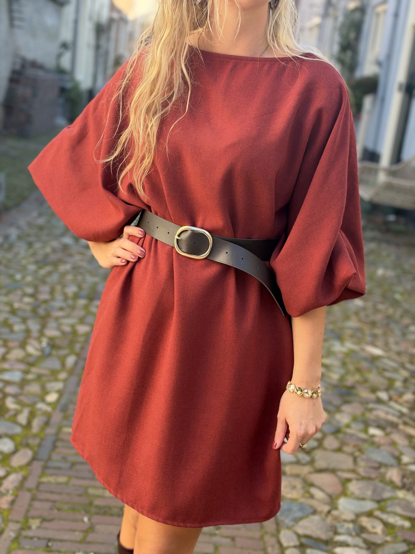 Monica jurk brique
