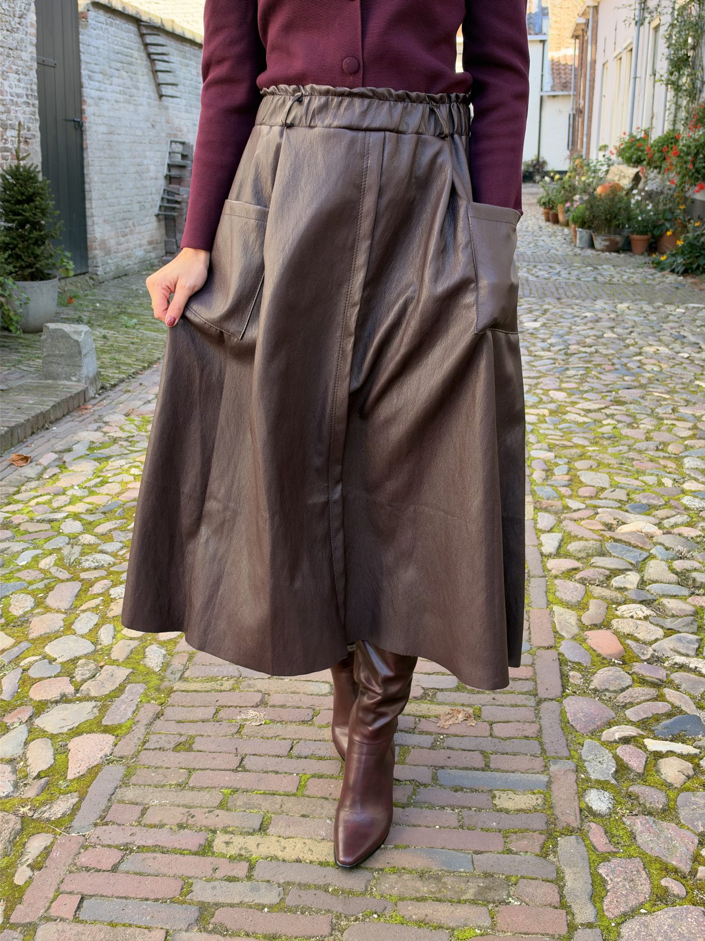 Isabel rok pu aubergine