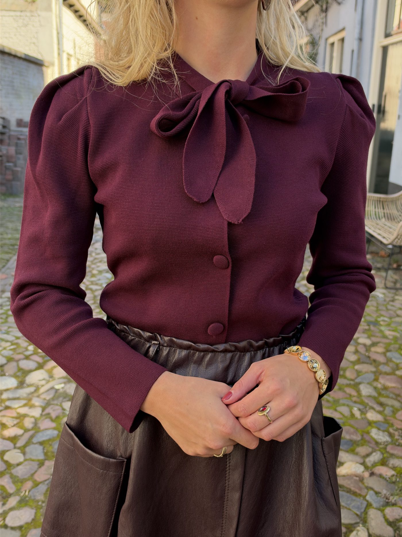 Merel vest bordeau