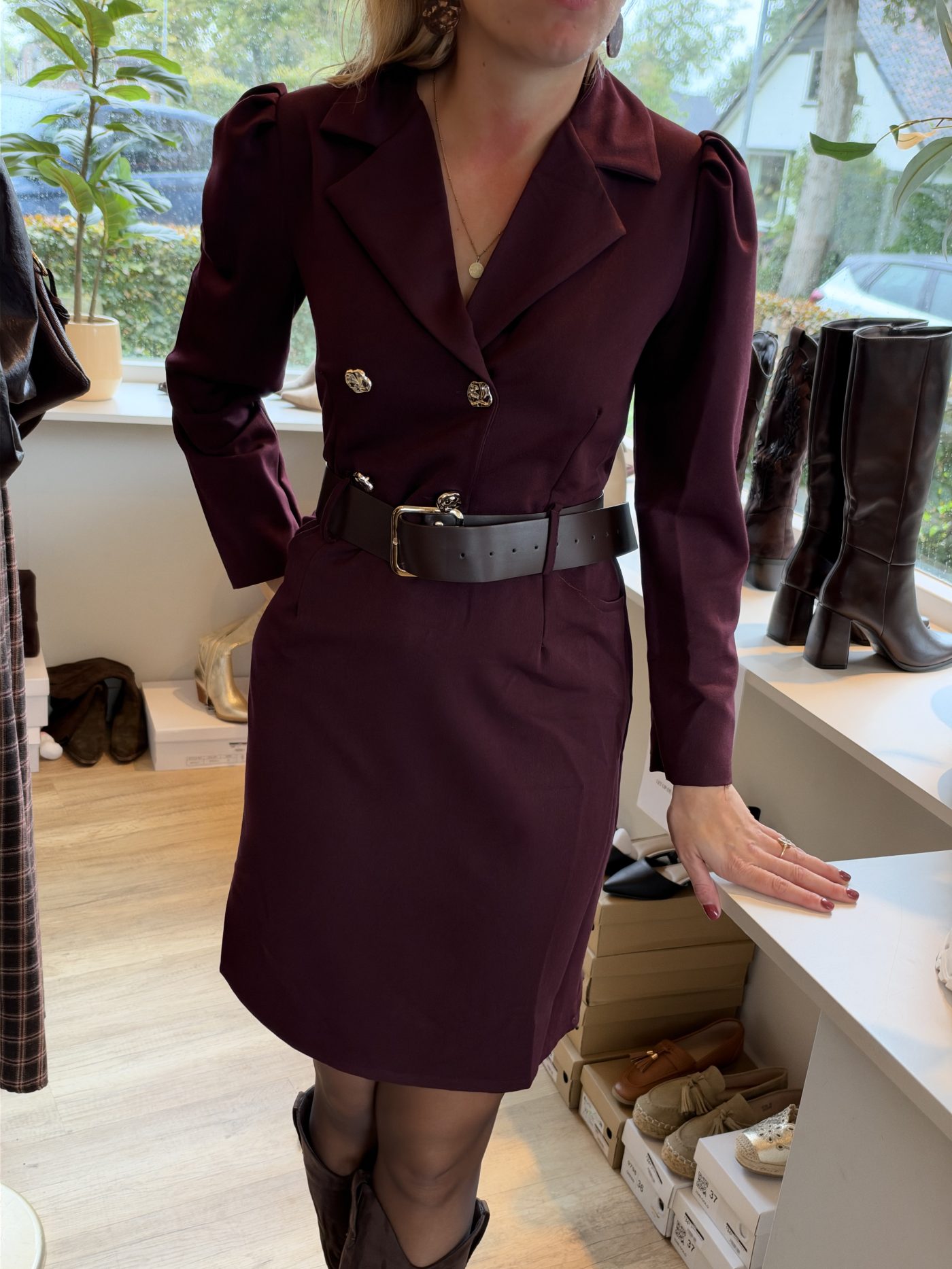 LeLorah Thera jurk aubergine